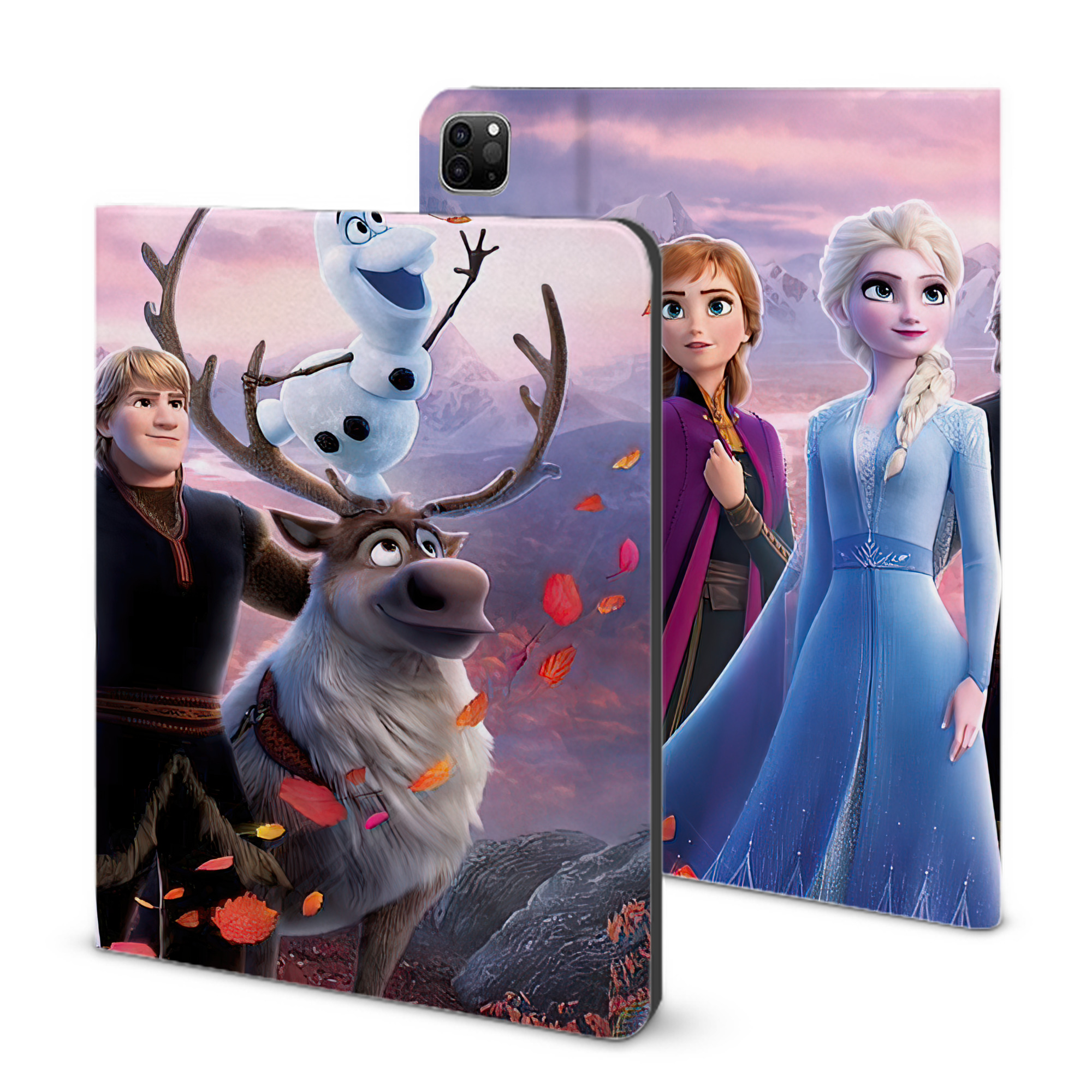 （画像用） アナと雪の女王 アンナ エルサ Frozen Anna Elsa IPad ケース ブック型 PUレザー TPU 耐衝撃 軽量 薄型 ペン収納なし 全面保護 IPad 各モデル対応